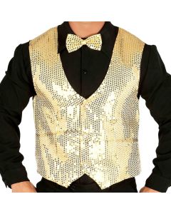 Men's gold vest with sequin sequins
