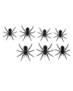 Set of black decorative spiders, PVC, 6 cm, black, 12 pieces