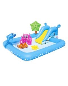 Swimming pool for children with slides and games, PCV, Blue color, 2.39 mt x 2.06 mt x 86 cm