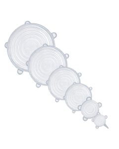 Set kapakë universal silikoni për tasa (PK 6), silikon, rozë, 6.5cm/9.5cm/11.5cm/14.5cm/16.5cm/21cm