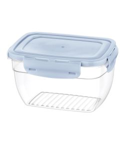 Enë ushqimi, me kapak, Cook&Lock, PP, transparente/kaltër, 1850 ml