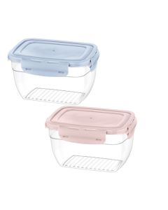 Enë ushqimi, me kapak, Cook&Lock, PP, transparente/kaltër, 3100 ml
