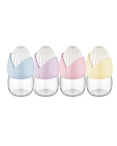 Salt shaker, Corn, Glass/PP, clear/pink, 80 cc