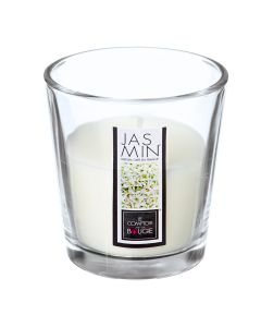 Qiri aromatik me mbajtese qelqi, arome Jasemine, ngjyre e bardhe, D6 x H4.5 cm, 90 g