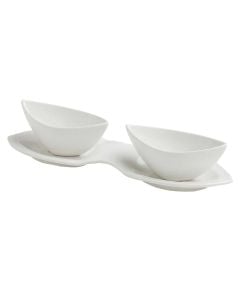 Tendence serving bowl set (PK 2), porcelain, white, 33x10x6 cm