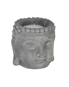Qiri aromatik me mbajtese qeramike, Buddha, arome Citronella, ngjyre e bardhe, D13.5 x H13 cm, 200 g