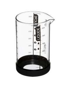 Measuring container, glass / silicone, transparent, Dia.8.5x14.5 cm / 0.6 Lt
