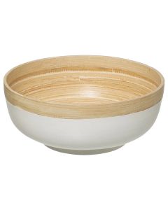 Salad bowl, bamboo, white, Dia. 20x7.5 cm