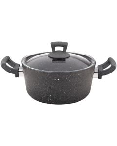 Tenxhere graniti induksion me kapak Germanitium, alumin, gri, Dia.32x13.5 cm / 9.5 Lt