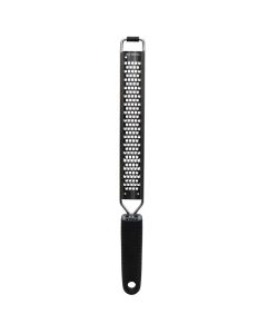 Wide hand grater with large grinder, stainless steel, gray, 31.5x6.5 cm