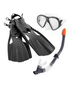 Set noti Intex, maskë+tub+lopata për moshat 14+, plastike, e zezë