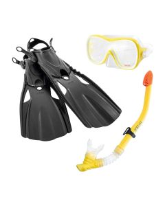 Set noti Intex, maskë+tub+lopata për moshat 8+ vjeç, plastike, e zezë