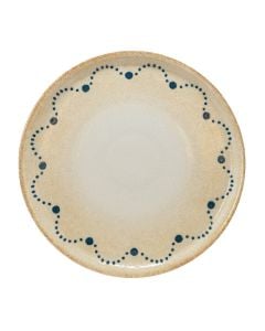 Pjatë pica Napoli, porcelan, bezhë me dekor, Dia.31 cm
