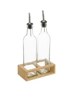 Mbajtëse vaji dhe uthulle (PK 2), qelq/bambu, transparente, 480 ml