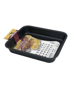 Square anti-stick baking pan, aluminum, black, 25x29xH4.5 cm