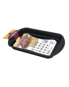 Shallow anti-stick baking pan, aluminum, black, 25x18xH3 cm