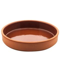 Tave balte rrethore, qeramike, kafe, 16x4 cm / 0.45L