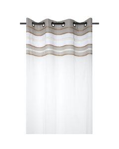 Perde e hollë me unaza Adelaide, pambuku, e bardhë, 140x260 cm