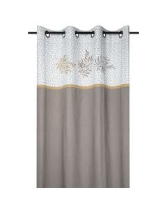 Boden full curtain with rings, cotton, taupe, 140x260 cm