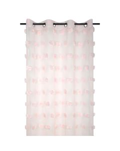 Pompinou full curtain with rings, polyester, pink, 140x260 cm