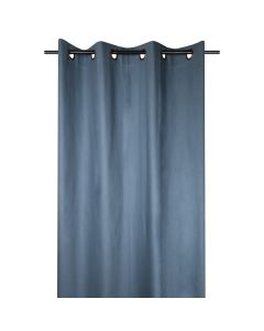 Perde e plotë me unaza Oxford, pambuku, blu, 140x260 cm