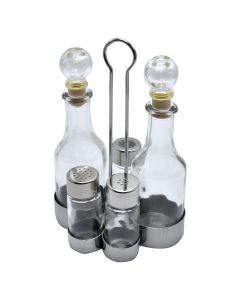 Set vajore (PK5), qelq/inoks, transparente,