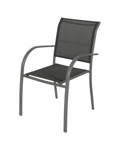 Armchair, aluminium/textile, grey, 45x46xH87 cm