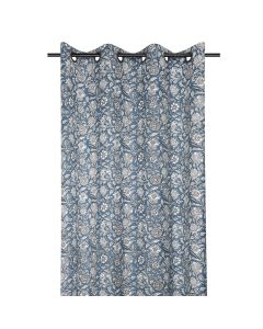 Full curtain with rings Julianne, cotton, blue, 140x260 cm