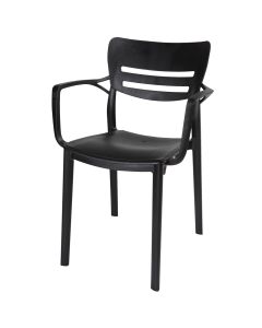 Armchair Pinar, PP, black, 54.5x53xH84 cm