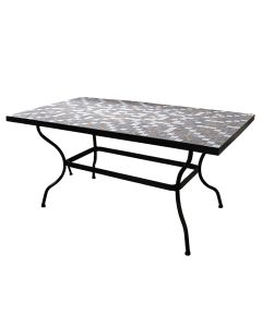Mosaic rectangular table, metal / ceramic, different colors, 160x90xH75 cm