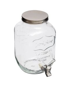 Kavanoz dispencer me rubinet, qelq, transparente, 21xH25.5cm / 4Lt