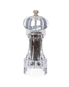 Pepper mill, acrylic, transparent, 5.5xH15 cm