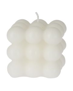 Cuboid decorative candle, paraffin, white, 5.5x5.5 cm