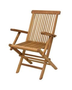 Java folding chair with arms, teak wood, brown, 63x66x107 cm