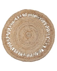 Rrugicë rrethore, jute, bezhë natyrale, Dia.100 cm