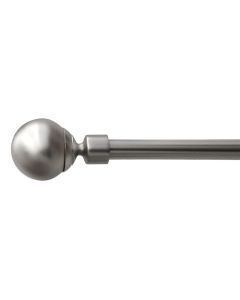 Extended curtain rod with metal knob, metalic, silver, Dia.16/19mm / 160-300 cm