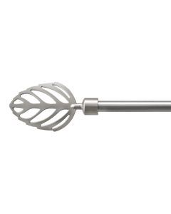 Extended curtain rod with metal knob, metalic, silver, Dia.16/19mm / 120-210 cm