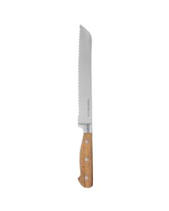 Bread knife, stainless steel/acacia wood, brown, 34cm / blade 20.5cm