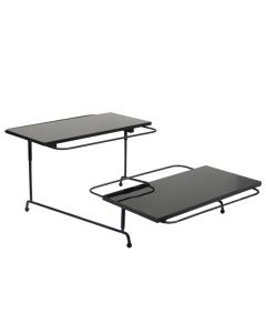 Food stand 2 story, melamine, black, 53x32xH17.5 cm