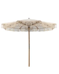 Roma woven umbrella, eucalyptus+synthetic fiber,brown, Dia240x230 cm