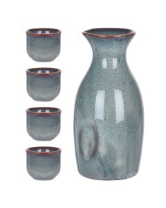 Set servirje Sake (PK 5), qeramikë, gri, 250 ml / 50 ml