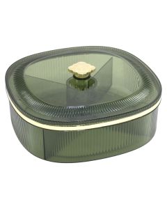 Bowl with compartment and lid, plastic, yellow, 25xH12 cm