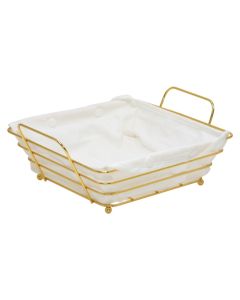 Serving basket, metal, gold, 24x26xH10 cm