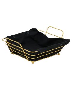 Serving basket, metal, black, 24x26xH10 cm