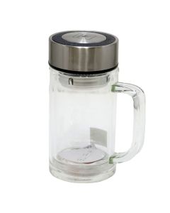 Kanë lëngje/uji, qelq/plastikë, transparente, Dia7xH16cm / 340ml
