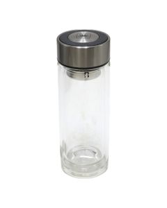 Kanë lëngje/uji, qelq/plastikë, transparente, Dia.7xH20cm / 350ml