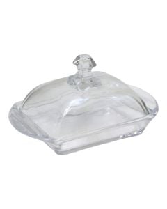 Bombonjere, qelq, transparente, 17x8.5 cm