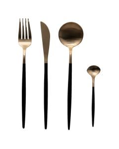 Set servirje lugë pirunj Ida, metalike, floriri/e zezë, 7.5 cm