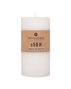 Olia cylindrical candle, paraffin, white, Dia.6.8xH14 cm