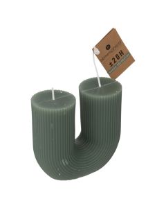 Taurus U-shaped candle, paraffin, gray, 11x5.1xH12 cm
